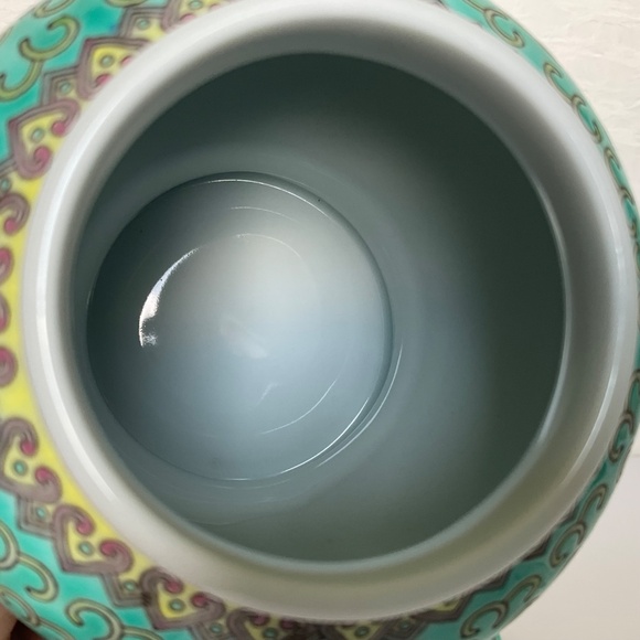 Vintage Chinese Jingdezhen Small Turquoise Lidded Ginger Jar - Picture 9 of 15